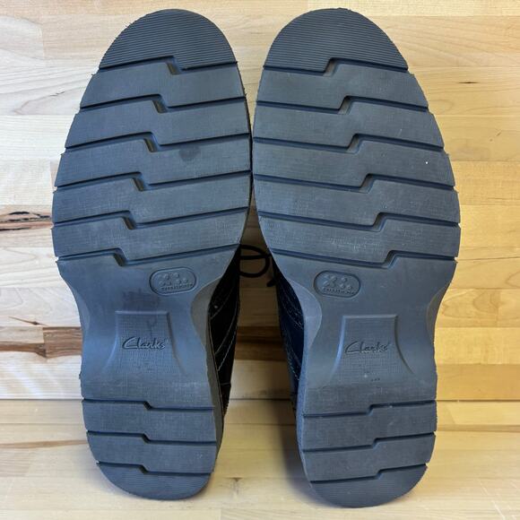 CLARK’S Extra-light Black Wingtip Dress Shoes Men’s 8W - Picture 11 of 11